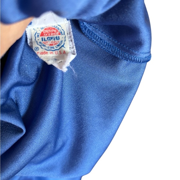 Halston IV Vintage 70’s Dorian Royal Blue Shirred Sleeve “Tent” Maxi Dress - Picture 7 of 9